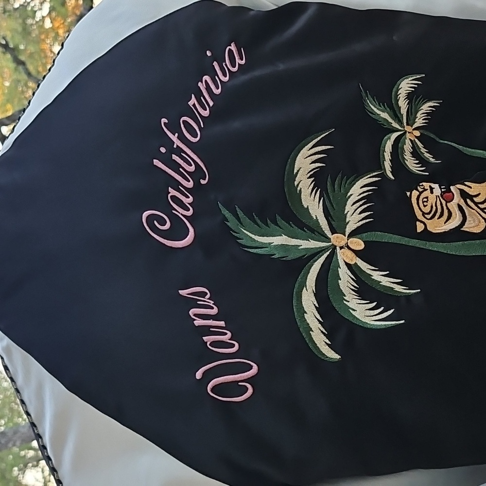Vans Embroidered Tiger Palm Tree Satin Jacket Lge Skateboard "Vans California" - Picture 3 of 13